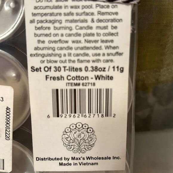 NEW BOTANICA NATURAL OILS SCENTED TEALIGHTS  30 FRESH COTTON  .38oz Each - Picture 4 of 6